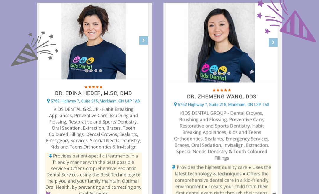 Dr. Heder & Dr. Zee Named as Top 3 Best Children Dentists in Markham by ThreeBestRated!
